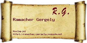 Ramacher Gergely névjegykártya