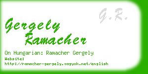gergely ramacher business card